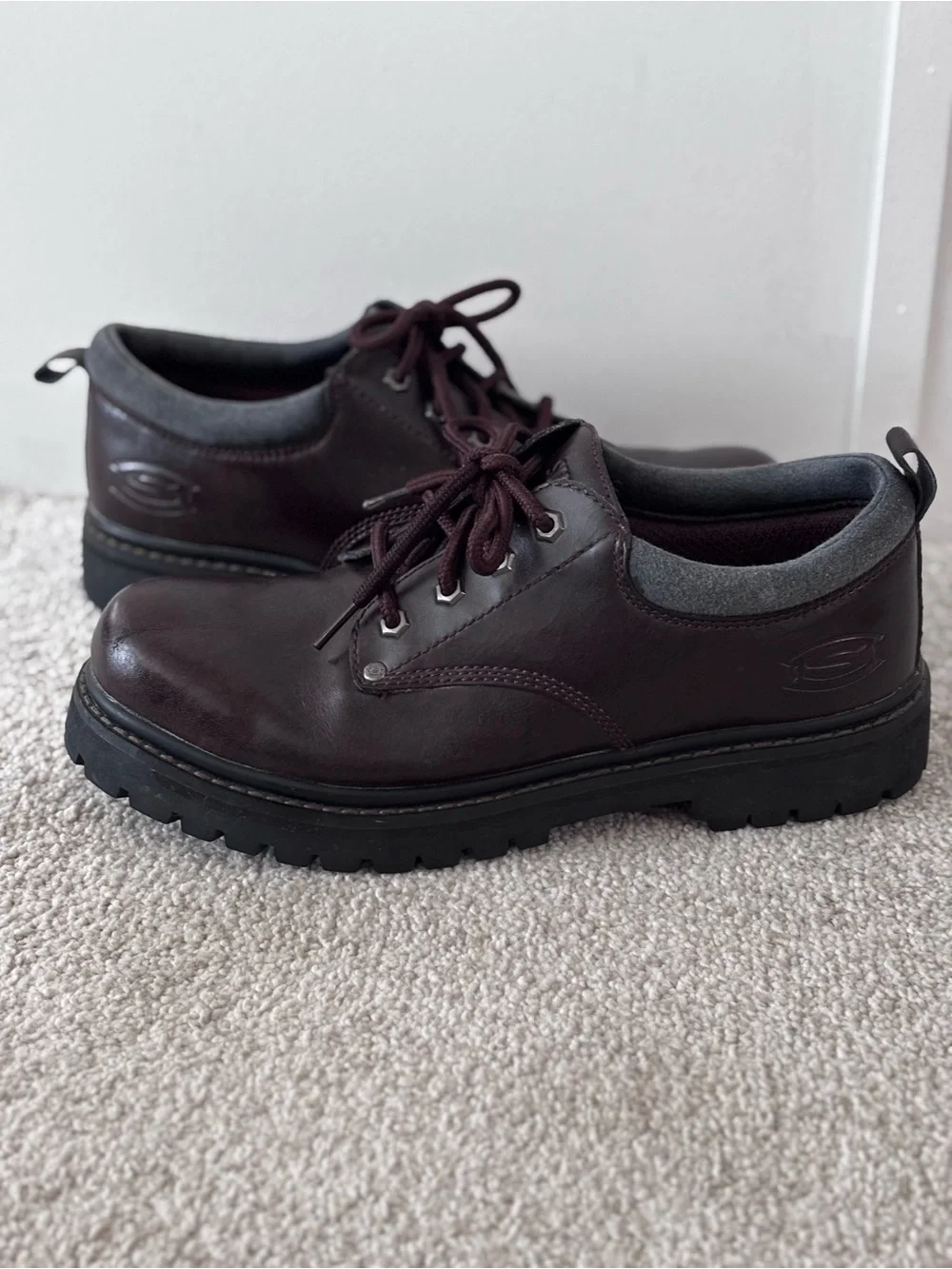 Skechers Alley Cats Brown Lug Sole Oxfords Brown Size 10